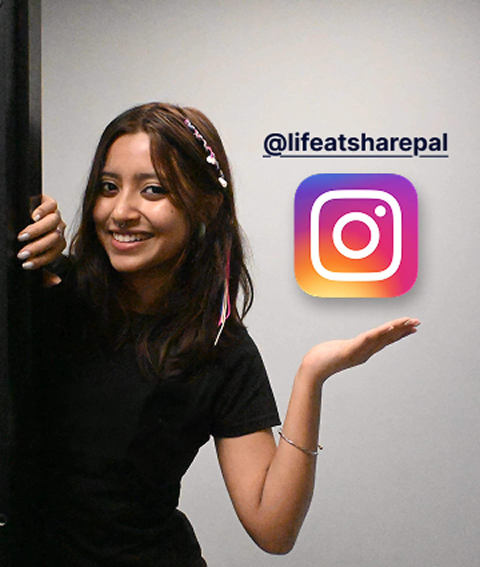 Woman with Instagram logo